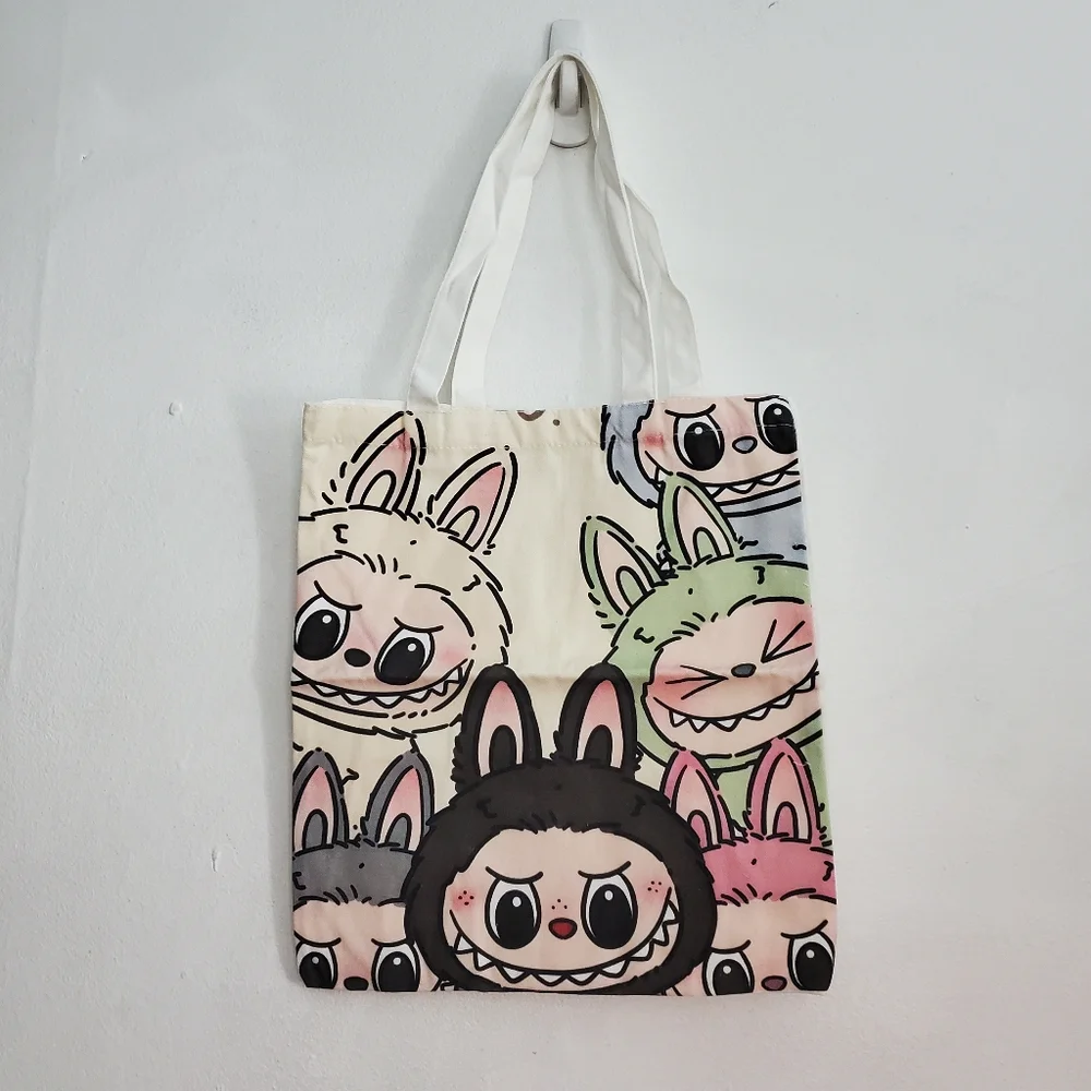 Cartoon Labubu Printed Tote Bag